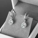 Genuine VVS Diamond Trendsetter Huggie Style Drop 925 Solid Silver Bling Earrings