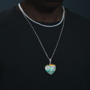 Loyalty Till The End Genuine VVS Diamond Solid 925 Silver Heart Skulls Hip Hop Pendant