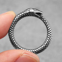 Mens No Fade Stainless Steel Snake Ouroboros Eating Its Tail Street Wear Casual Rings