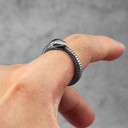 Mens No Fade Stainless Steel Snake Ouroboros Eating Its Tail Street Wear Casual Rings