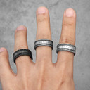 Mens Solid No Fade Stainless Steel Viking Runes Street Wear Unique Rings