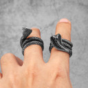 Mens Unique Fashion Man King Cobra Snake No Fade Stainless Steel Rings