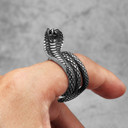 Mens Unique Fashion Man King Cobra Snake No Fade Stainless Steel Rings