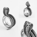 Mens Unique Fashion Man King Cobra Snake No Fade Stainless Steel Rings