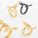 14k Gold Over No Fade Stainless Steel Coiled Snake Street Wear Unique Fashion Rings