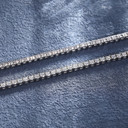 Solid 925 Sterling Silver Genuine VVS Diamond 2.5mm Tennis Chain Street Wear Chain Necklace