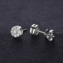 Flooded Ice VVS Round Solid Sterling Silver Genuine Lab Diamond Bling Earrings