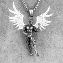 316L Solid Stainless Steel Getting Gains Body Builder Pendant Chain Necklace