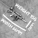 Mens No Fade 316L Stainless Steel HK416 Semi Auto Hip Hop Pendant Chain Necklace