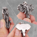 316L No Fade Stainless Steel Solid Back Elephant Symbol Of Peace Pendant