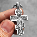 Mens Stainless Steel 316L Stainless Steel Jesus Cross Hip Hop Pendant Chain Necklace