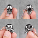 14k Gold Black Hematite over Solid No Fade Stainless Steel Skull Street Wear Pendant