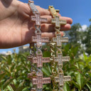 Iced Infinity Cross Baguette Link Hip Hop Pendant Chain Necklace