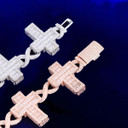 Iced Infinity Cross Baguette Link Hip Hop Pendant Chain Necklace