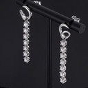 Ladies Heart VVS Diamond Tassel Solid 925 Sterling Silver Bling Earrings