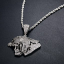Mens Flooded Ice Roaring Tiger 18k 925 Silver Rose Gold Hip Hop Pendant Chain