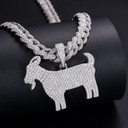Blinged Out Solid 925 Silver Genuine VVS Moissanite Diamond Goat Hip Hop Chain Pendant