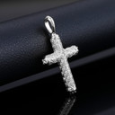 Ladies Spiritual Solid 925 Silver Genuine VVS Mossanite Diamond Cross Chain Necklace