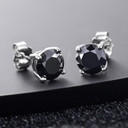 Iced Blinged Out Genuine VVS Black Diamond Solid 925 Silver Hip Hop Earrings