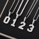 Mens 925 Solid Silver No Fade Real VVS Diamond Lucky Numbers Hip Hop Pendant Chains