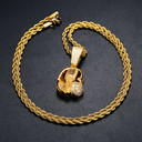 Flooded Ice 18k Gold 925 Silver Micro Phone Fiend Hip Hop Pendant Chain Necklace