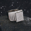 Mens Super Star Studded 18k Gold 925 Silver Hip Hop Micro Pave Rings