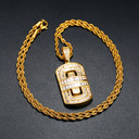 Mens Flooded Ice Baguette 18k Gold 925 Silver D-Tag Style Hip Hop Pendant 