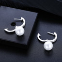 Genuine VVS Diamond Solid Sterling Silver Pearl Drop Dangle Bling Bling Earrings
