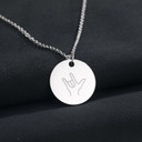 Ladies 14k Gold Over No Fade Stainless Steel I Love Your Hand Symbol Necklace 