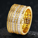 Mens 12mm Iced Baguette Multi Layered Drip Thick Pharaoh Blinged Out Rings