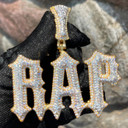 Custom Trap Star Prong Set Dancing Stones Iced Personalize Hip Hop Name Plate Pendant