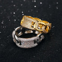 Mens Hollow Iced Blinged Out Cuban Link Luxury Hip Hop Rings