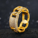 Mens Hollow Iced Blinged Out Cuban Link Luxury Hip Hop Rings
