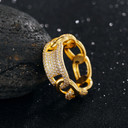 Mens Hollow Iced Blinged Out Cuban Link Luxury Hip Hop Rings