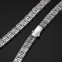 Hip Hop Luxury Square Baguette Solid Silver Genuine VVS Diamond Tennis Chain Bracelet Necklaces