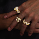 Mens 18k Gold 925 Silver Skeleton Skull Beautiful Prong Set VVS Diamond Moissanite Hip Hop Rings