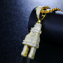 Mens Baguette Iced Blinged Out Genuine VVS Diamond Solid Silver Power Plug