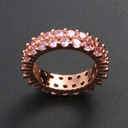 Iced Blinged Out 2 Row Solitaire Pink Stone Street Wear Rings