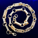 Mens Hip Hop Star Link 24k Gold 925 Silver Street Wear Chain Necklace