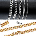 Mens Stainless Steel No Fade Curb Cuban Link Classic Hip Hop Chain Necklaces