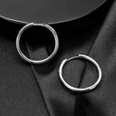 Men's Women's Solid No Fade Stainless Steel Circle Hoop Street Wear Earings