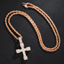 Mens Baguette Diamond Block Cross 925 Sterling Silver Hip Hop Pendant