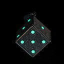 Mens Solid 925 Sterling Silver Glowing Dice VVS Diamond Iced Pendant