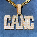 FlatLand  | Flat Squared Iced Block Retro Custom Name Plate Hip Hop Pendant