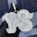 Tail Fishin | Iced Baguette Blinged Out Custom Made Nameplate Hip Hop Pendant