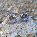 9mm Round Cut Silver Diamond Cz Bling Earrings