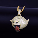 18k Gold Morio Ghost Pendant