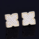 9MM Silver 14k Gold Men's Star Studded AAA Full Micro Pave Hip Hop Screw Back Earring 