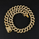 Square Cut 18k Gold .925 Silver Designer Cuban Link Chain Bracelet Set