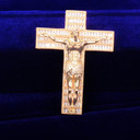  18k Gold .925 Silver Rose Gold Crucifix Jesus Cross Baguette Flooded Ice Hip Hop Pendant